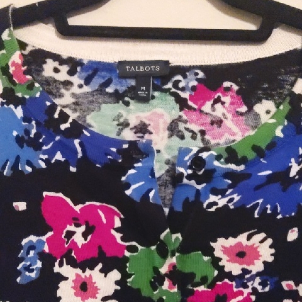 Talbots Multicolor Floral Button-Up Top - Picture 3 of 4